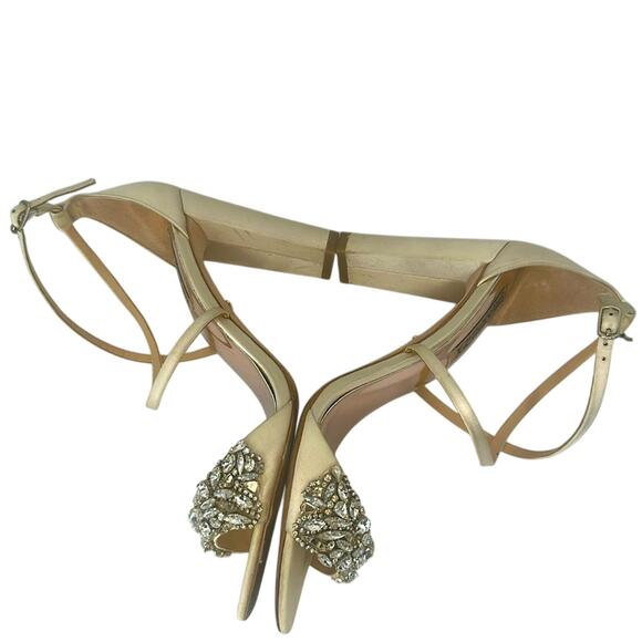 Women's Bagley Mischka Clara Embellished Block Heel Sandals Heels 7 See Videi - Picture 6 of 16